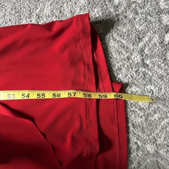 Lauren Ralph Lauren One Shoulder Draped Evening Gown Red Slinky Knit Size 8 - Picture 7 of 12